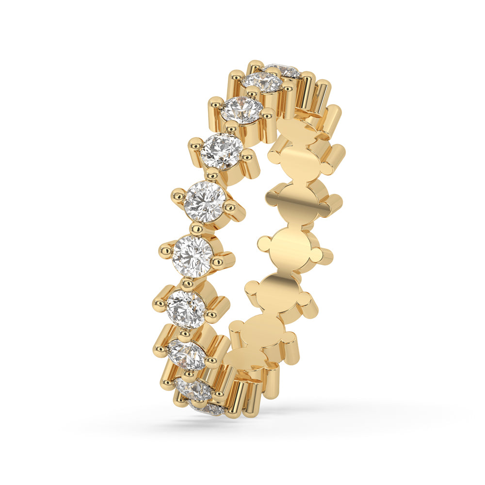 Round Diamond Wedding Band – Yellow Gold