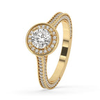 Halo Diamond Engagement Ring With Pave Style