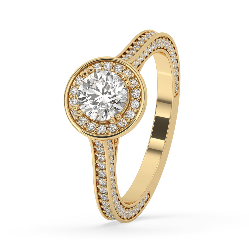 Halo Diamond Engagement Ring With Pave Style