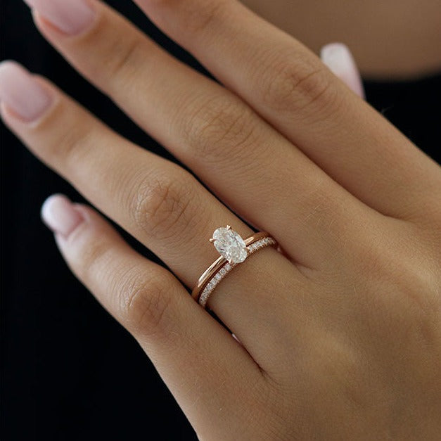 1.70 CT Oval Moissanite Solitaire Engagement Ring