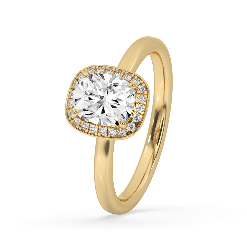 Cushion Halo Engagement Ring In a Classic Halo Setting