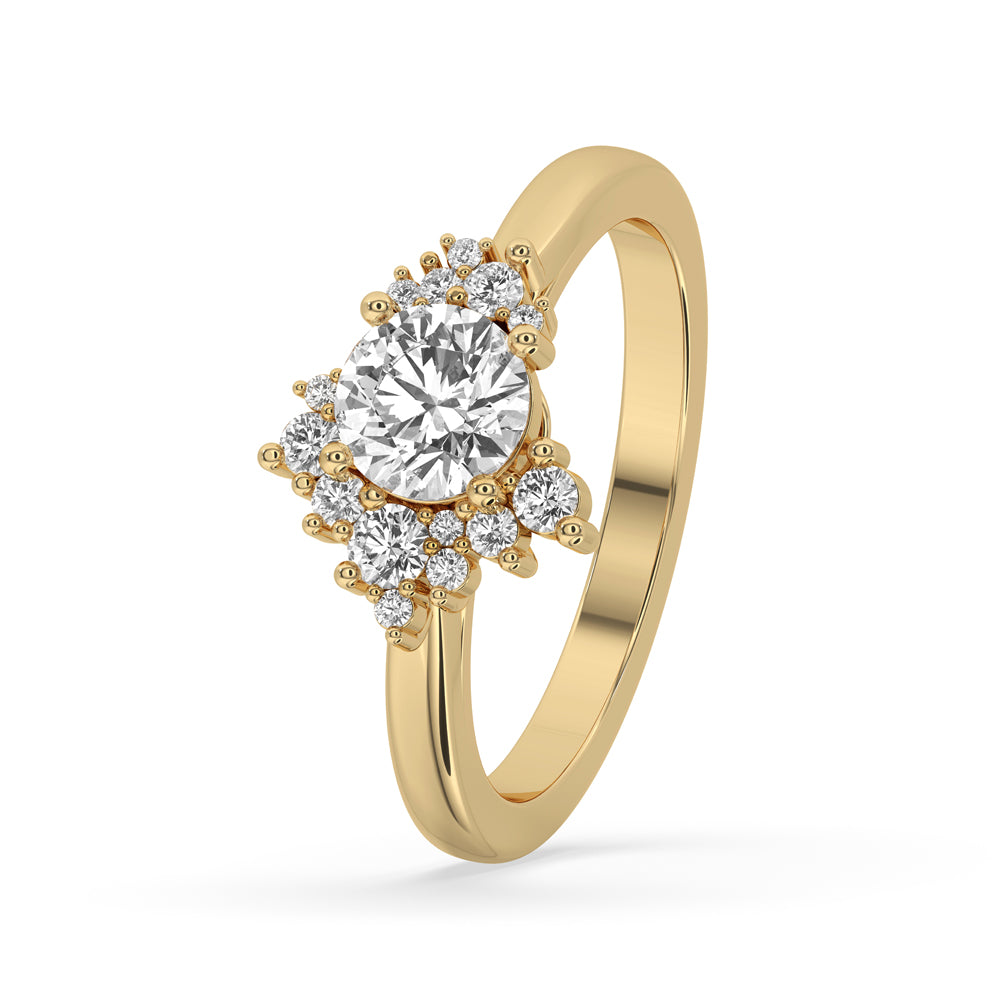 Round Cut Cluster Diamond Ring