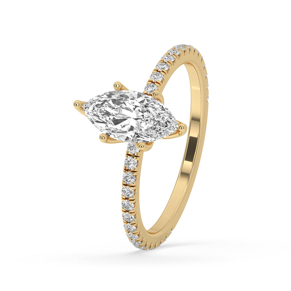 Marquise Cut Diamond Ring With Tulip Prong