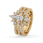 Oval Diamond Pave Engagement Ring With Wedding Band