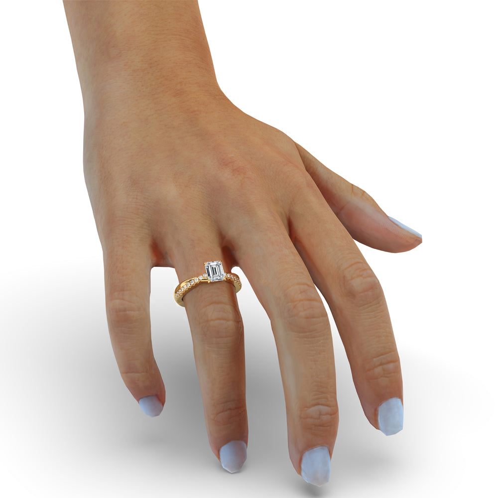 Twist Engagement Ring With Pave style Zweitbild