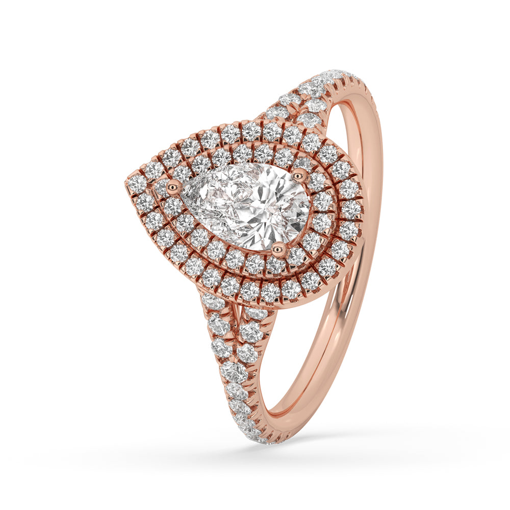 Split Shank Engagement Ring With Double Halo Secondary image