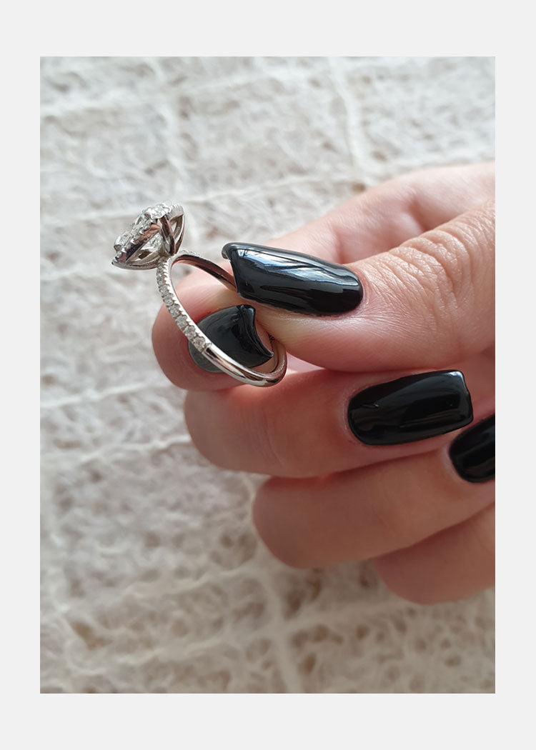 1.0 CT Radiant Cut Halo Style Moissanite Engagement Ring