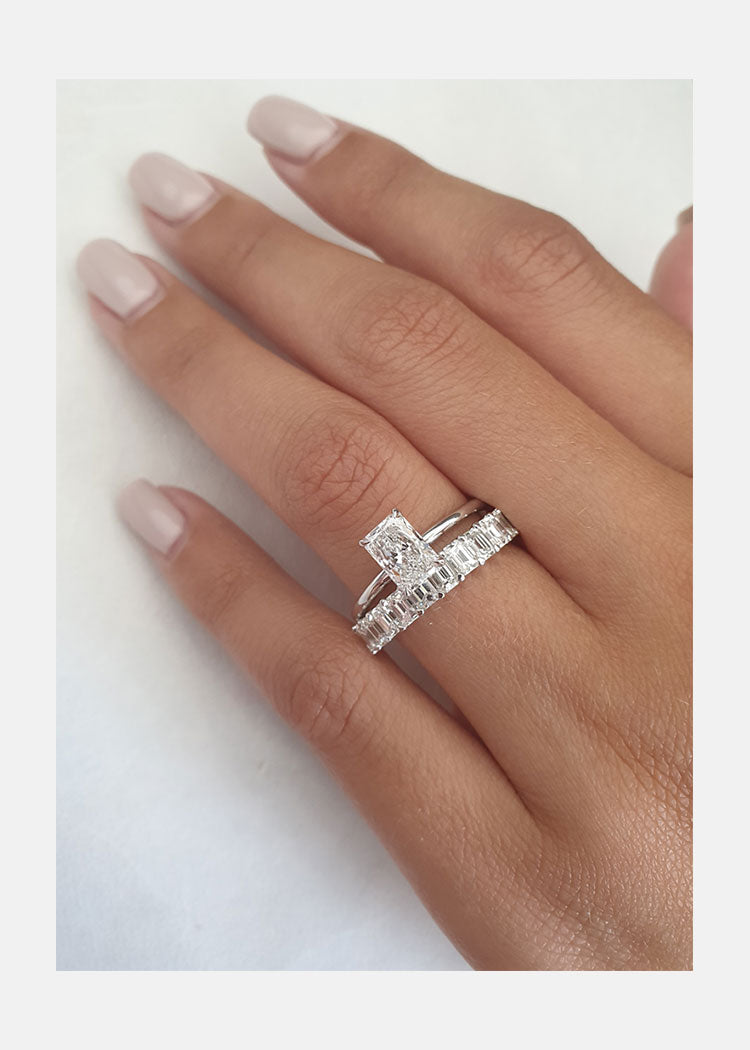 1.0 CT Radiant Cut Moissanite Solitaire Style Engagement Ring