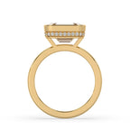 Bezel Emerald Cut Engagement Ring In Yellow Gold