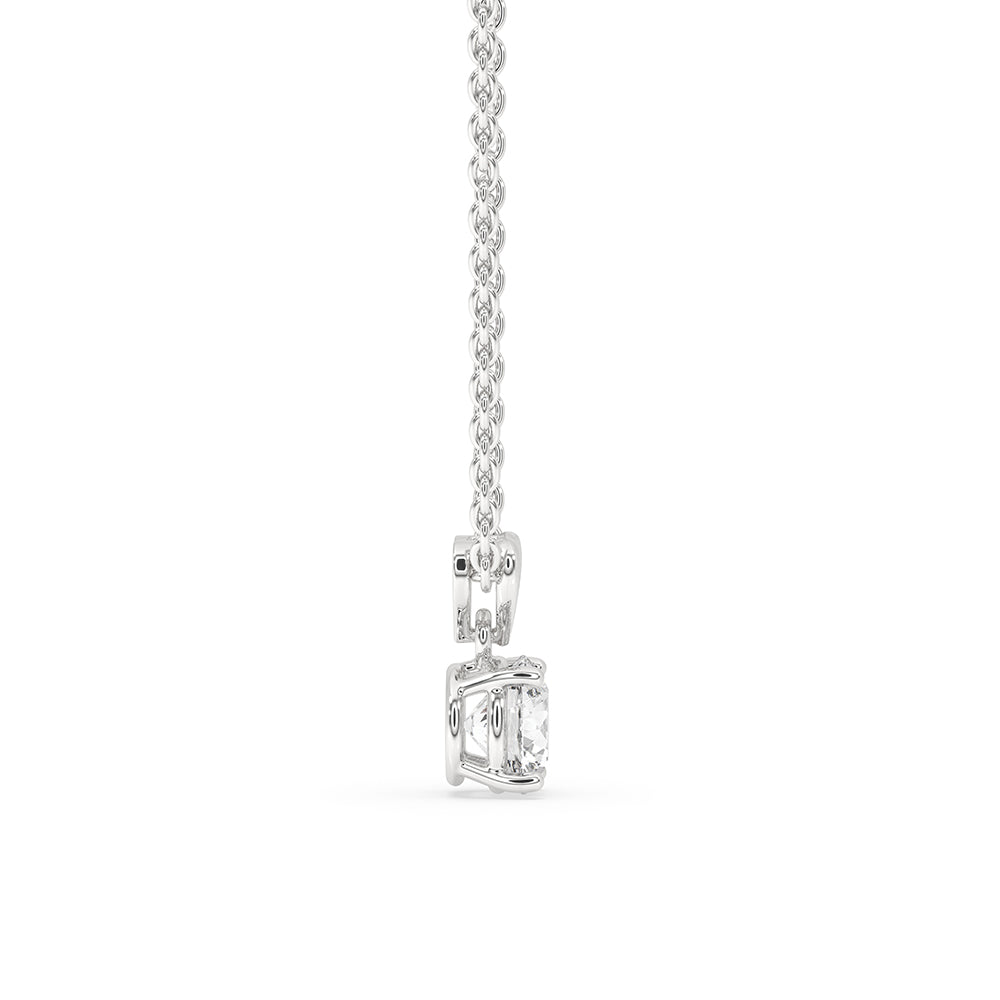 White Gold Diamond Pendant with Solitaire Style Image secondaire du produit