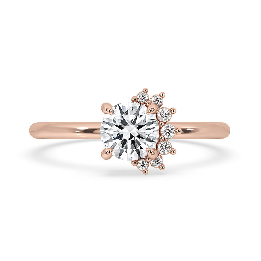 Half Halo Engagement Ring In Rose Gold Main image
