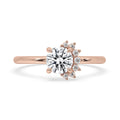 Half Halo Engagement Ring In Rose Gold