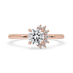 Half Halo Engagement Ring In Rose Gold
