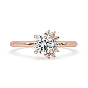 Half Halo Engagement Ring In Rose Gold