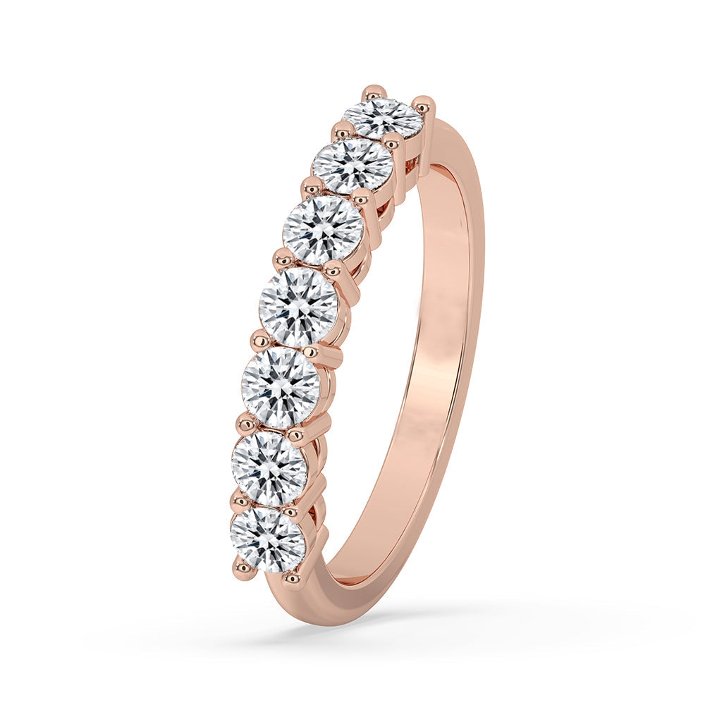 7 Stone Diamond Band In Rose Gold