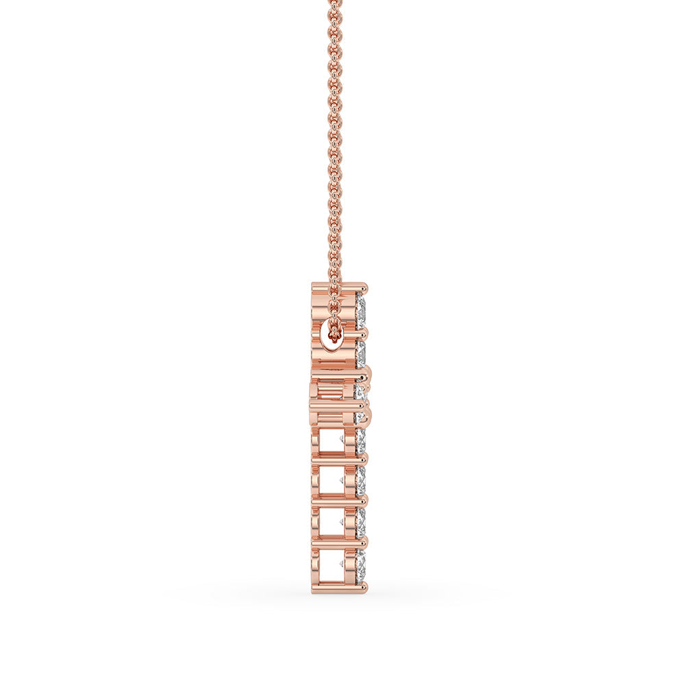 Round Cut Classic Cross Pendant in Prong Setting