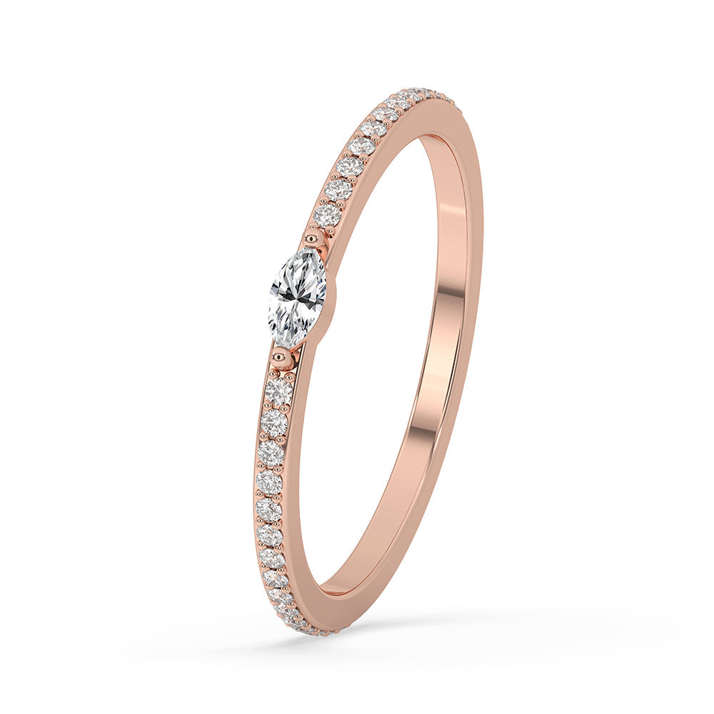Marquise And Round Diamond 3/4 Eternity Band Secondary image