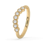 Round Rose Cut Curved Wedding Band