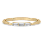 Baguette Diamond Band - Three Stone Style
