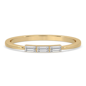 Baguette Diamond Band - Three Stone Style