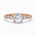 Rose Gold Engagement Ring With Round Rose Cut Diamond