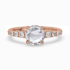 Rose Gold Engagement Ring With Round Rose Cut Diamond