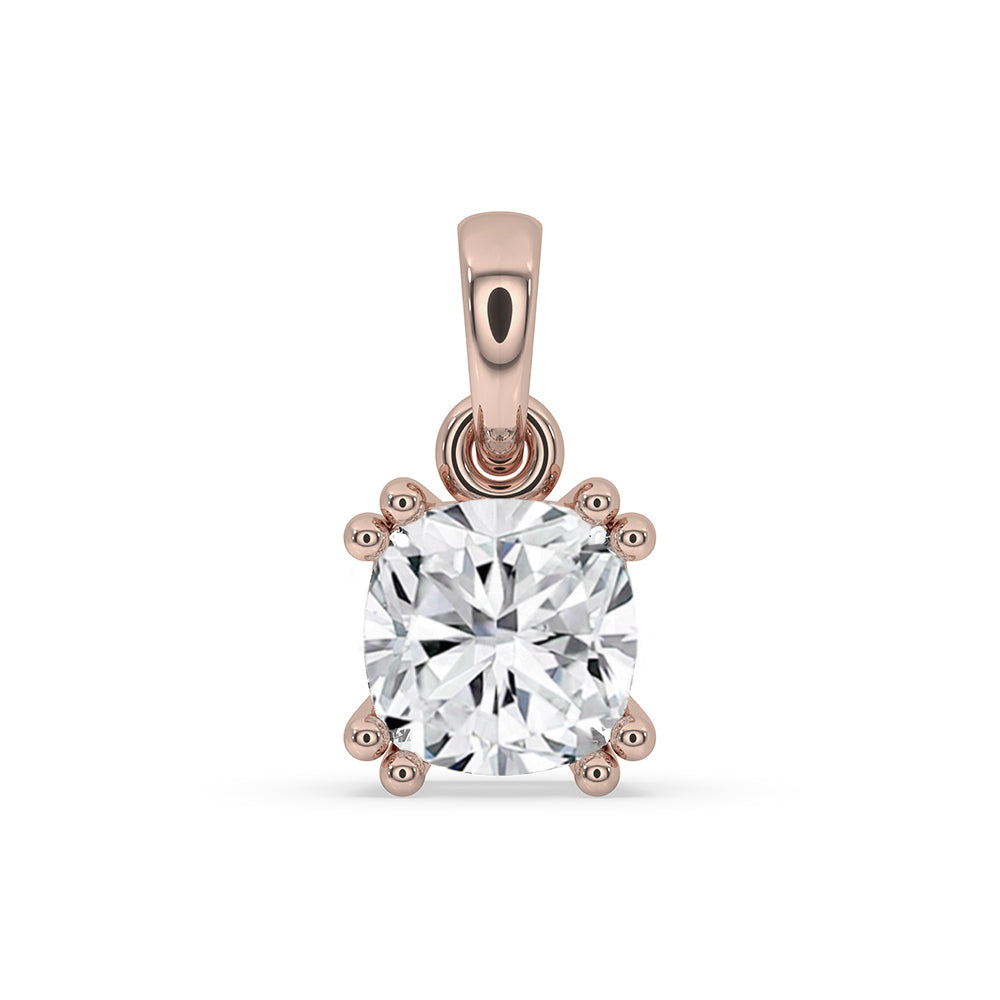 Cushion Cut Solitaire Diamond Pendant Main image
