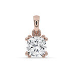 Cushion Cut Solitaire Diamond Pendant