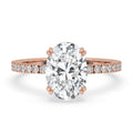 Oval Hidden Halo Engagement Ring With Pave Style