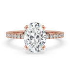 Oval Hidden Halo Engagement Ring With Pave Style
