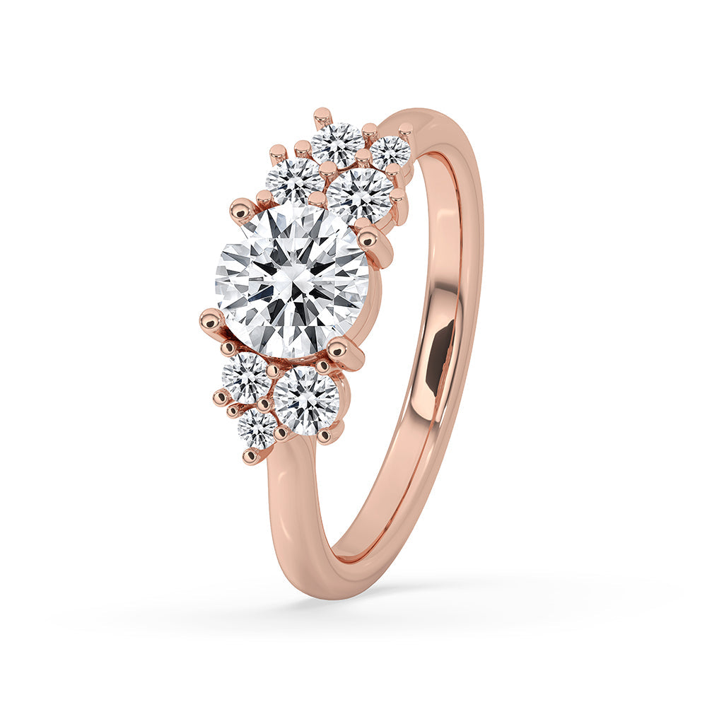 Round Cut Cluster Setting Diamond Ring