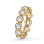 Round Rose Cut Bezel Set Eternity Band