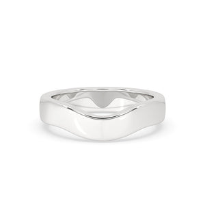 Simple Womens Wedding Band In Curvy Style