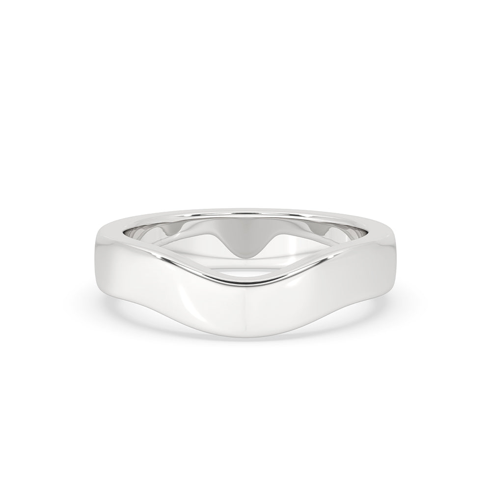 Simple Womens Wedding Band In Curvy Style