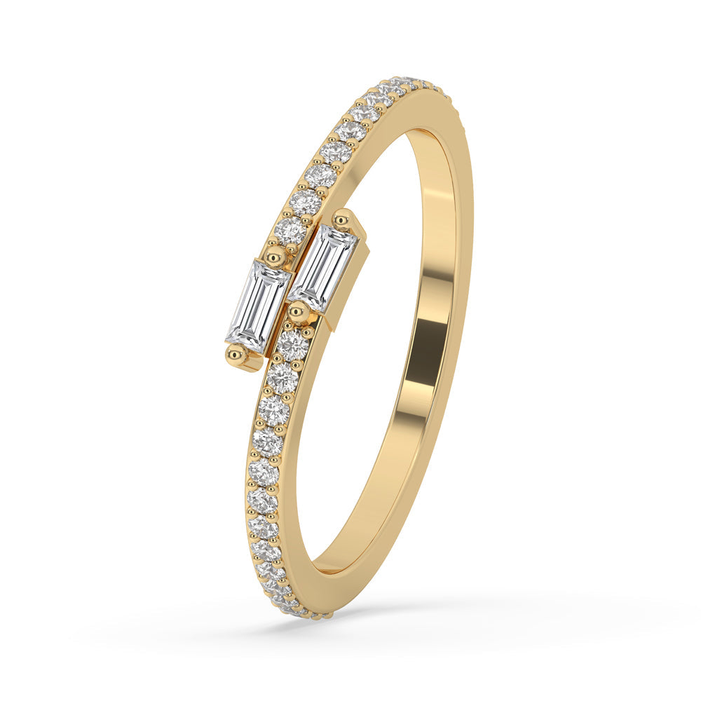 Baguette Wedding Band – Bypass Setting