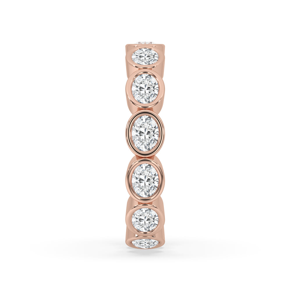 Oval Bezel Wedding Band