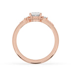 Oval Cut Diamond Ring In Milgrain Setting