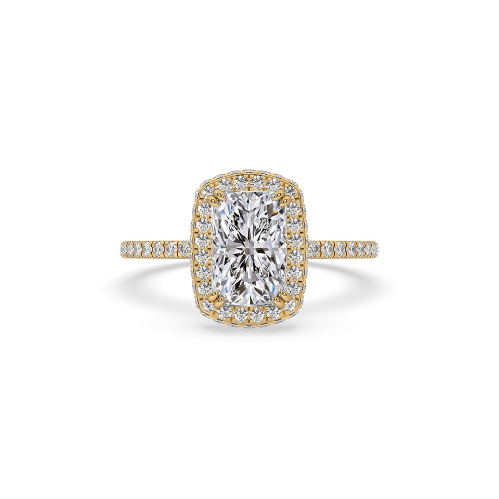 Cushion Cut Diamond Engagement Ring With Side Halo Setting Main image
