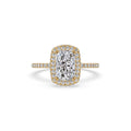 Cushion Cut Diamond Engagement Ring With Side Halo Setting