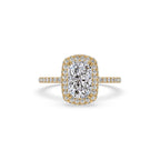 Cushion Cut Diamond Engagement Ring With Side Halo Setting