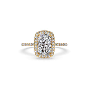 Cushion Cut Diamond Engagement Ring With Side Halo Setting