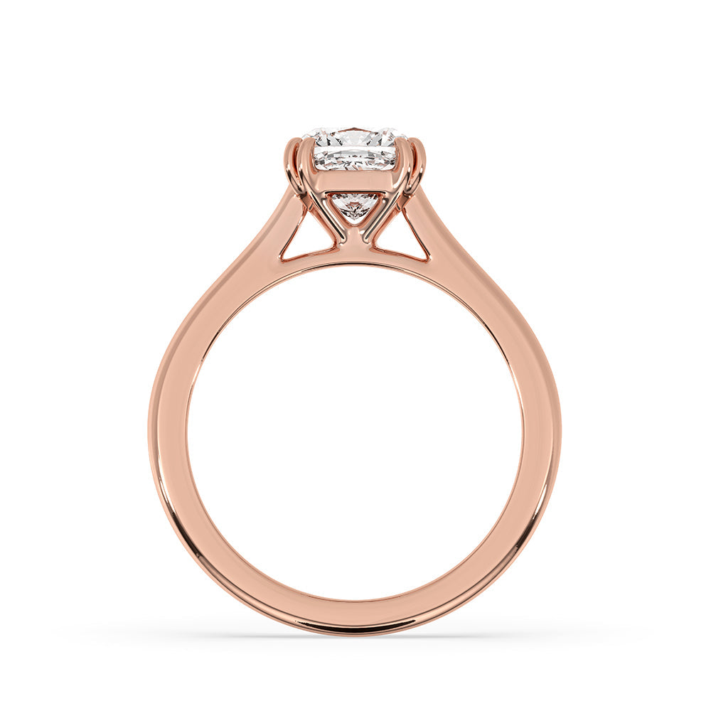 Rose Gold Cushion Solitaire Engagement Ring