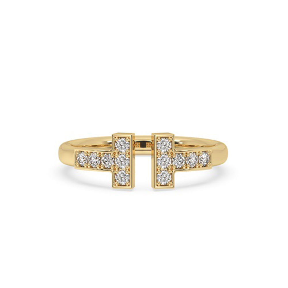 Round Cut Yellow Gold Diamond Wedding Band