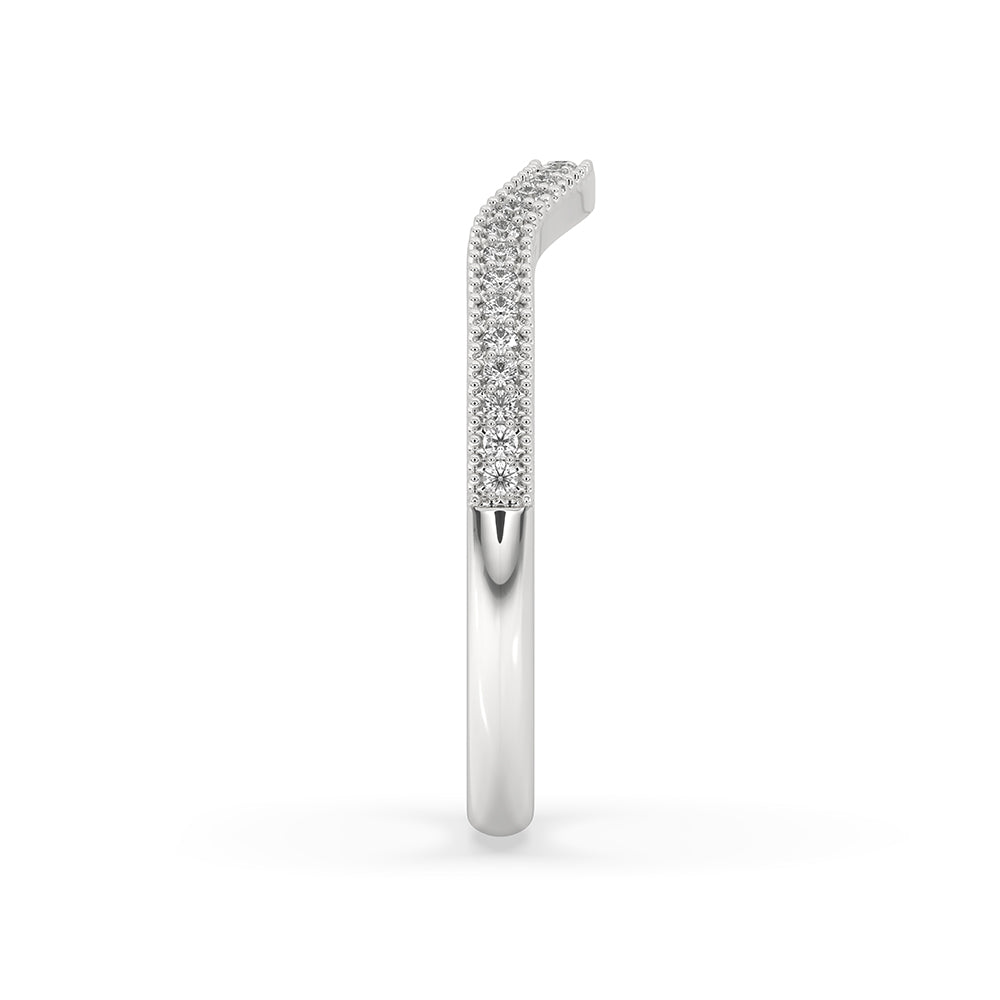 Curved Wedding Band – Half Eternity Style