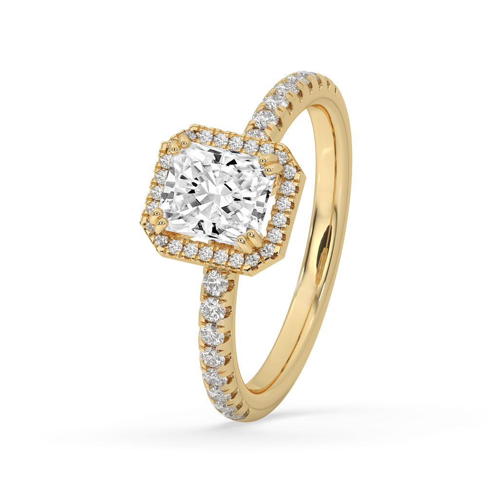Radiant Cut Diamond Ring With Halo Style
