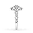 Halo Cluster Ring With Round Diamond