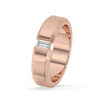 Mens diamond solitaire ring - Baguette Cut