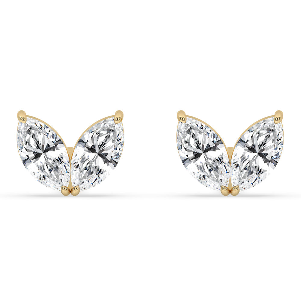 Marquise Earrings - Yellow Gold