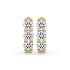 Round Diamond Gold Hoop Earrings For Women