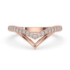 V Shaped Wedding Band - Lab Grown Diamonds